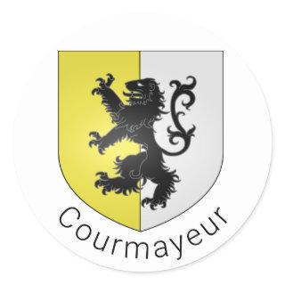 Courmayeur coat of arms, Val d'Aosta Classic Round Sticker
