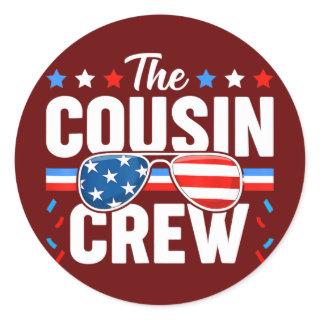 Cousin Crew 4th Of July Patriotic American Family Classic Round Sticker