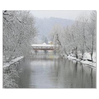 Covered Bridge Snow Photo