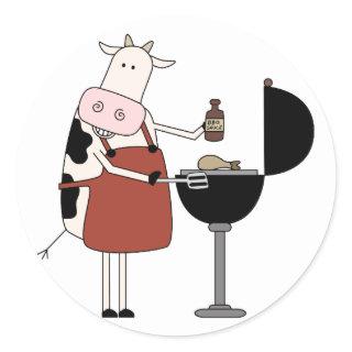 Cow Barbeque Tshirts and Gifts Classic Round Sticker