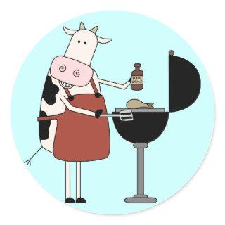 Cow Barbeque Tshirts and Gifts Classic Round Sticker