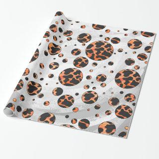 Cow Black and Orange Polka Dot Print