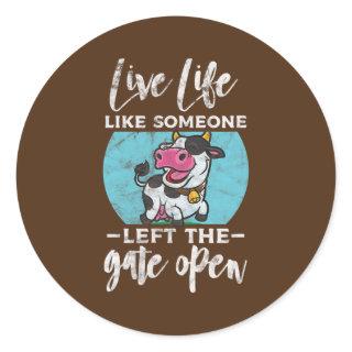 Cow Cattle Heifer Farmer Cow Lover Cow Owner Classic Round Sticker