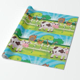 Cow Grazing On A Farm Animals