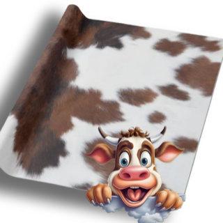 cow hide brown white