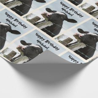 Cow Personalize Greeting & Name Birthday