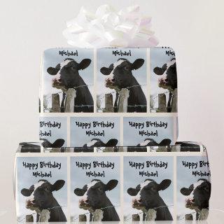 Cow Personalize Greeting & Name Birthday