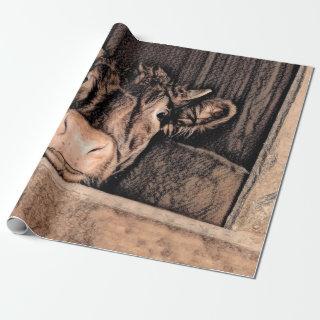 Cow Rustic Vintage Sketch Art Country Barn Farm