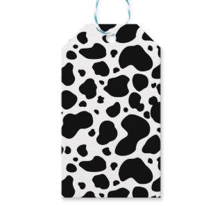 Cow Spots Pattern Black and White Animal Print Gift Tags