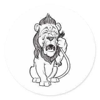 Cowardly Lion Classic Round Sticker