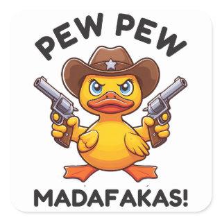 Cowboy Duck Sheriff Square Sticker
