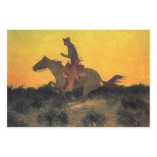 Cowboy Horse Rider Against the Sunset  Sheets
