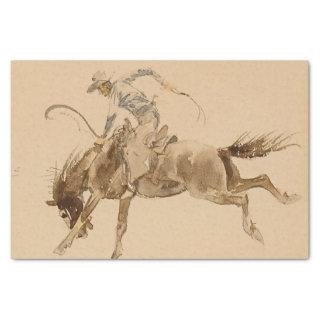 Cowboy on a Bucking Horse by Edward Borein Tissue Paper