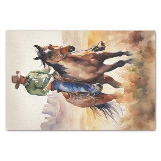 Cowboy's Journey in Watercolor Decoupage Paper