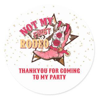 Cowgirl Country Western Thankyou Classic Round Sticker