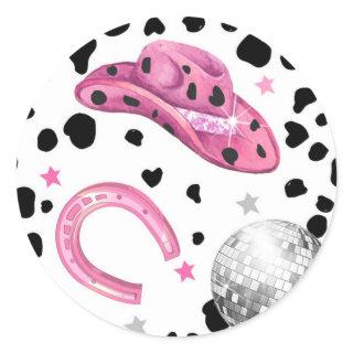 Cowgirl Disco Rodeo Shower Birthday Cupcake Classic Round Sticker