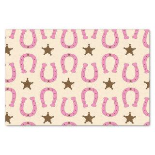 Cowgirl Pink Horseshoe Sheriff Star Country Texas Tissue Paper