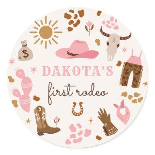 Cowgirl Wild West Rodeo Ranch Birthday Party Decor Classic Round Sticker