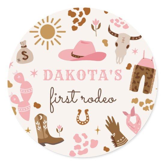 Cowgirl Wild West Rodeo Ranch Birthday Party Decor Classic Round Sticker