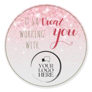 Coworker Christmas Simple Business Logo Gift label