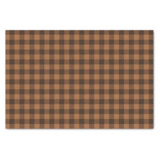 Cozy Brown Plaid Buffalo Print Pattern Tissue Paper