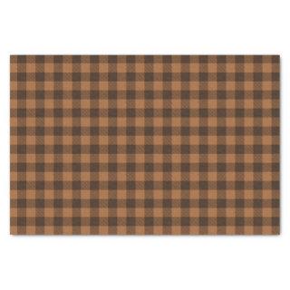 Cozy Brown Plaid Buffalo Print Pattern Tissue Paper