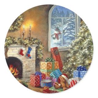 Cozy Holidays Classic Round Sticker