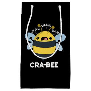 Cra-bee Funny Crabby Bee Pun Dark BG Small Gift Bag