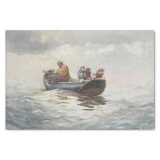 Crab Fishing (by Winslow Homer) Tissue Paper