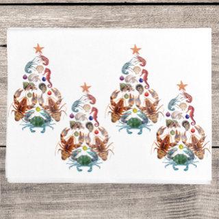 Crab Lobster Christmas Tree Crustacean Sea Holiday Tissue Paper