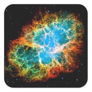 Crab Nebula Supernova Remnant Hubble Space Photo Square Sticker