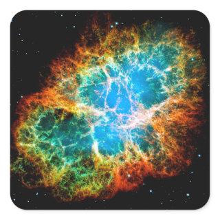 Crab Nebula Supernova Remnant Hubble Space Photo Square Sticker