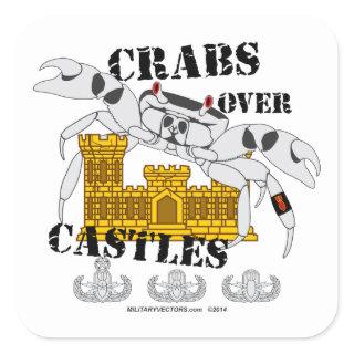 Crabs over Castles Square Sticker