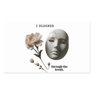 Cracked and Bloomed – A symbolic and emotional wor Rectangular Sticker