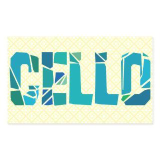 Cracked Cello Text Rectangular Sticker