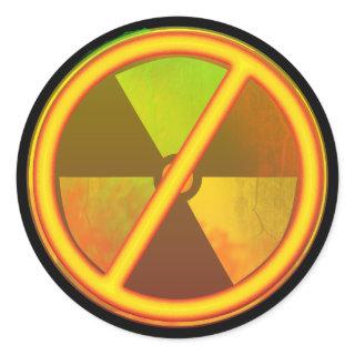 Cracked Radioactive Nuclear Symbol Sticker