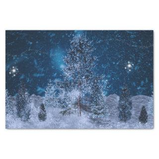 Crackling Fractal Winter Scene  Tissue Paper