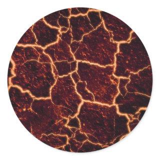 Crackling Lava  Classic Round Sticker