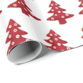 Craft Red Christmas Tree Button Baubles Pattern