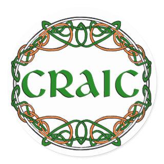 CRAIC Irish Fun! Enjoyment! Classic Round Sticker