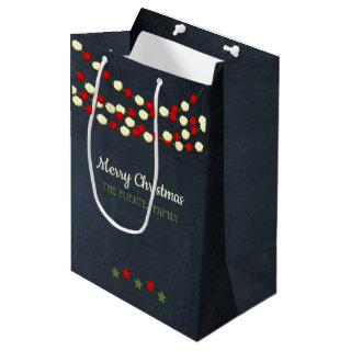 Cranberry and Popcorn Rustic Chalkboard Christmas Medium Gift Bag
