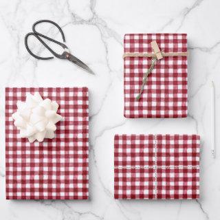 Cranberry Plaid  Flat Sheet Set of 3