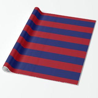 Cranberry Red, Navy Blue XL Stripes Pattern V