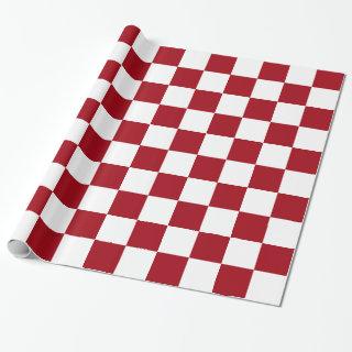 Cranberry Red White XL Checker Board Pattern