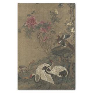 Cranes Birds Peonies by Ma Yuanyu Tissue Paper