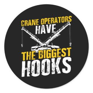 Cranes Flag Crane Operator Heavy Equipt Operator Classic Round Sticker