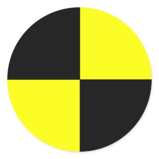 crash test dummy classic round sticker