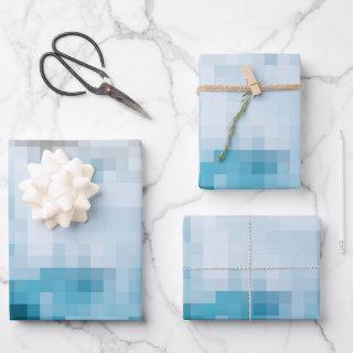 Crashing Blue Ocean Waves Pixels Art Design  Sheets