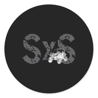 Crated Ape Sxs Utv Black Small Classic Round Sticker