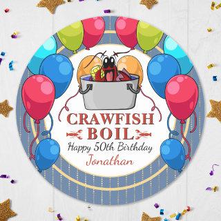 Crawfish Boil Birthday Seafood Party Classic Round Sticker